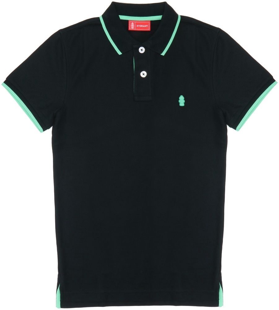 Camisa Polo Hydrant Premium PH00001 Preto/Verde - Masculina