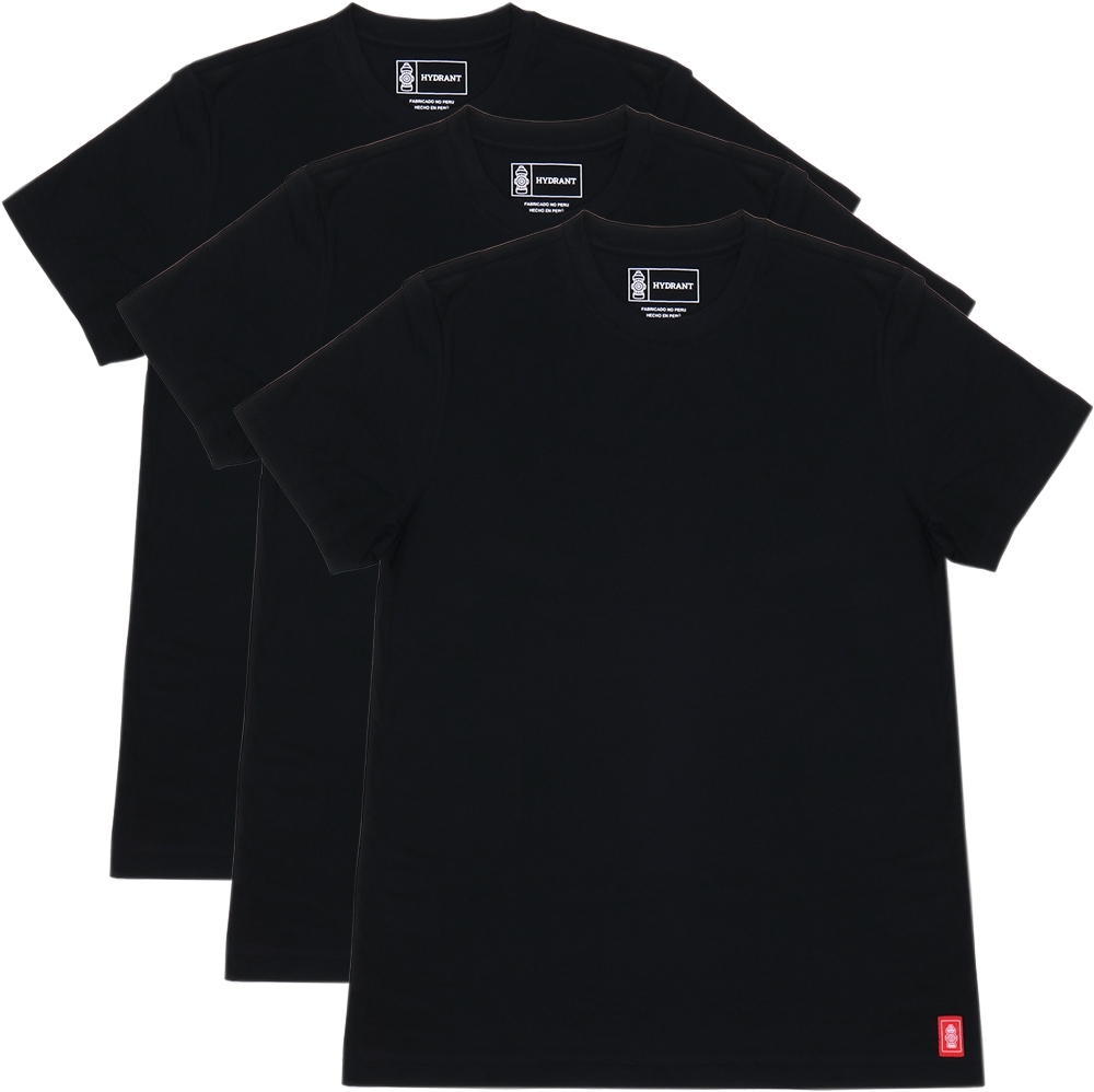 Camiseta Hydrant TH00009 Preta - Masculina (3 unidades)